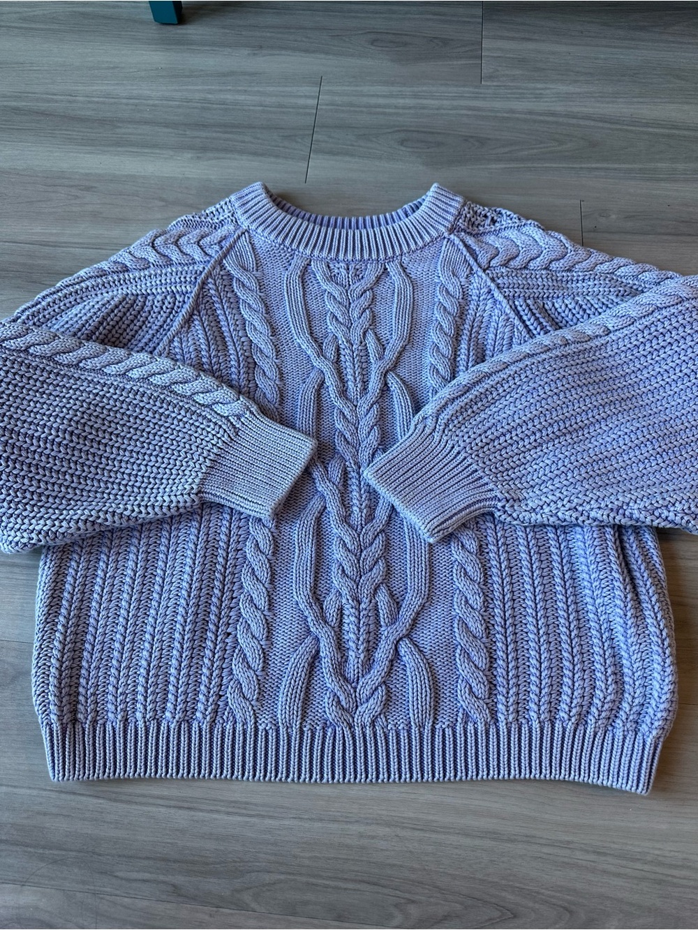 Free People Frankie cable-knit sweater womens XL in Lavender Purple Color